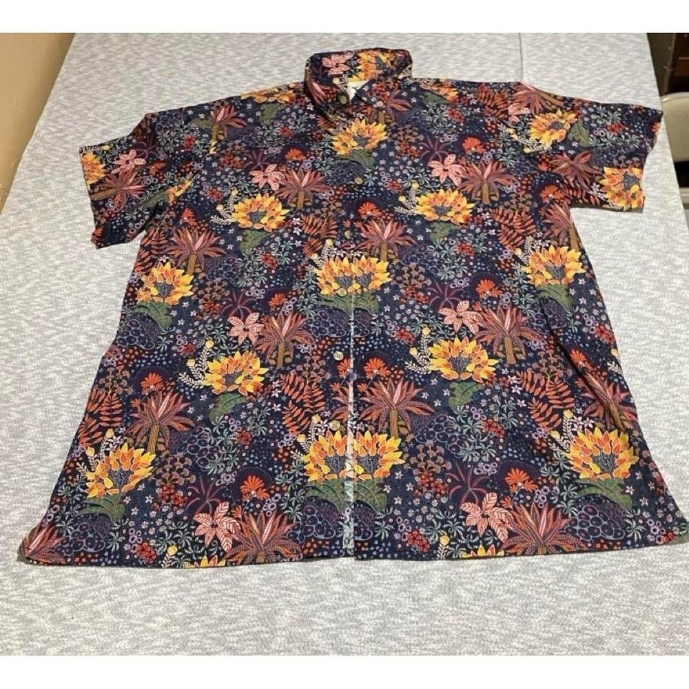 Yume Japanese Multicolor Floral Print Short Sleeve Shirt Men 4XL. SKU-B655